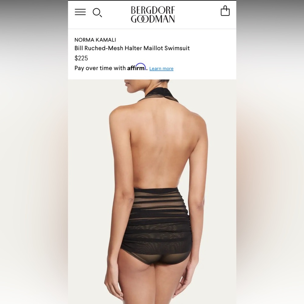 NWOT! Skin color Norma Kamali Nude Mesh Halter Swimsuit! - Picture 3 of 5